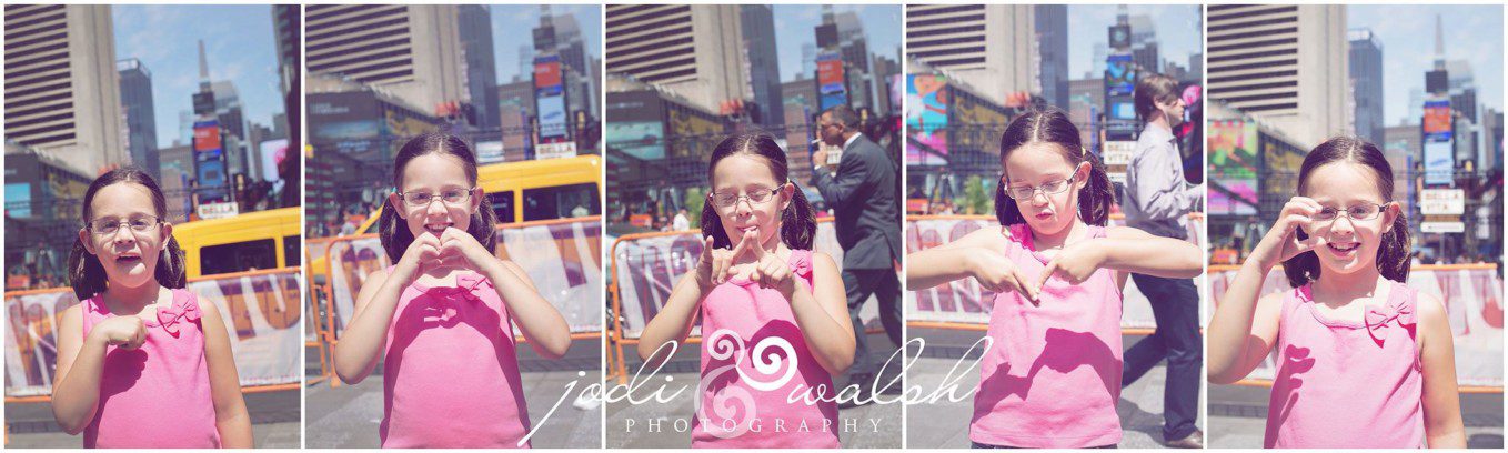 little girl signing I love NYC