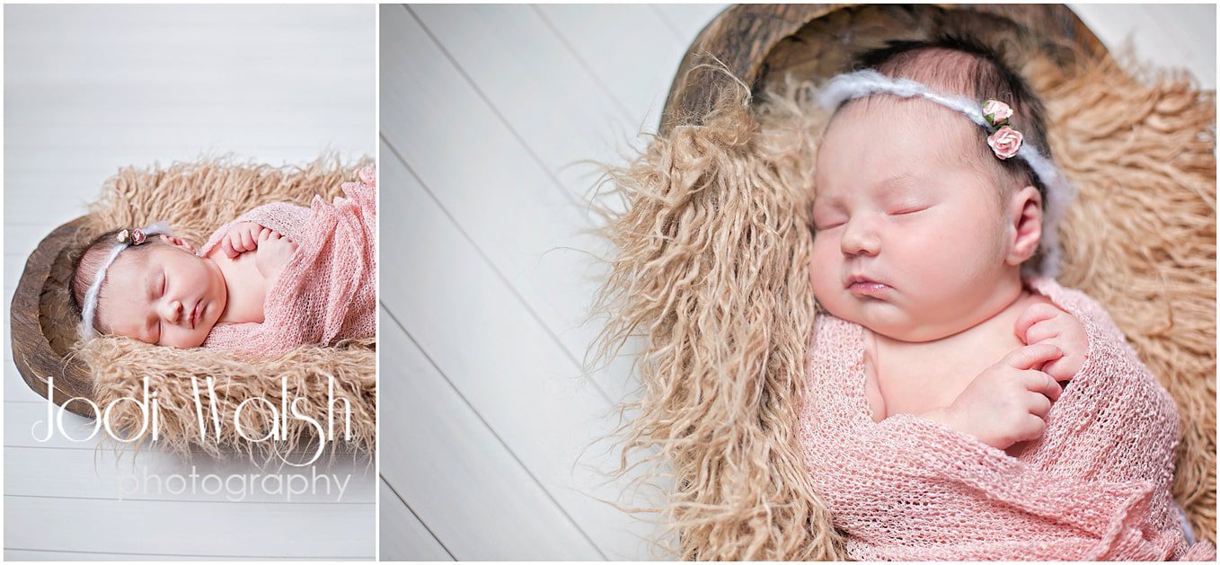 newborn girl, pink wrap, Pittsburgh newborn photography