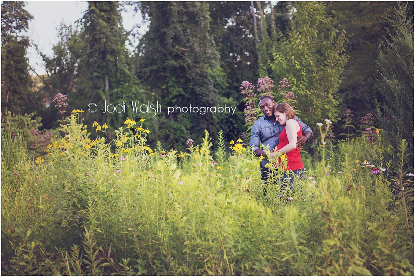 couple in wildflowers