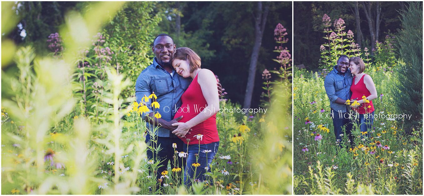 maternity session in wildflowers