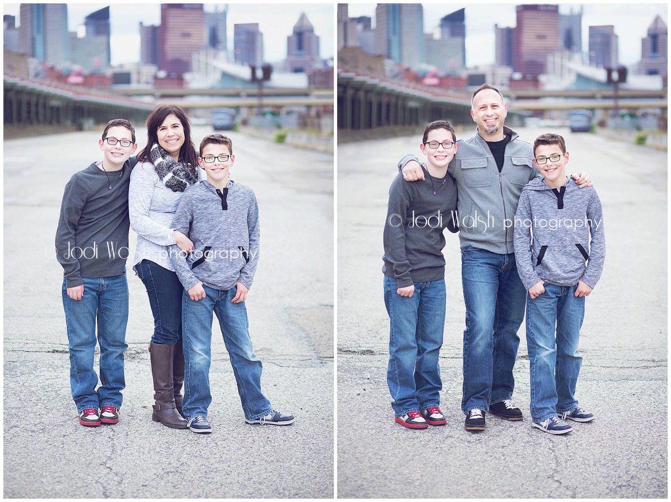 mom with boys, dad with boys, Pittsburgh