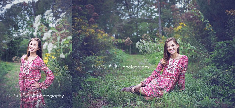 tween girl in wildflowers, tween photography, Jodi Walsh Photography