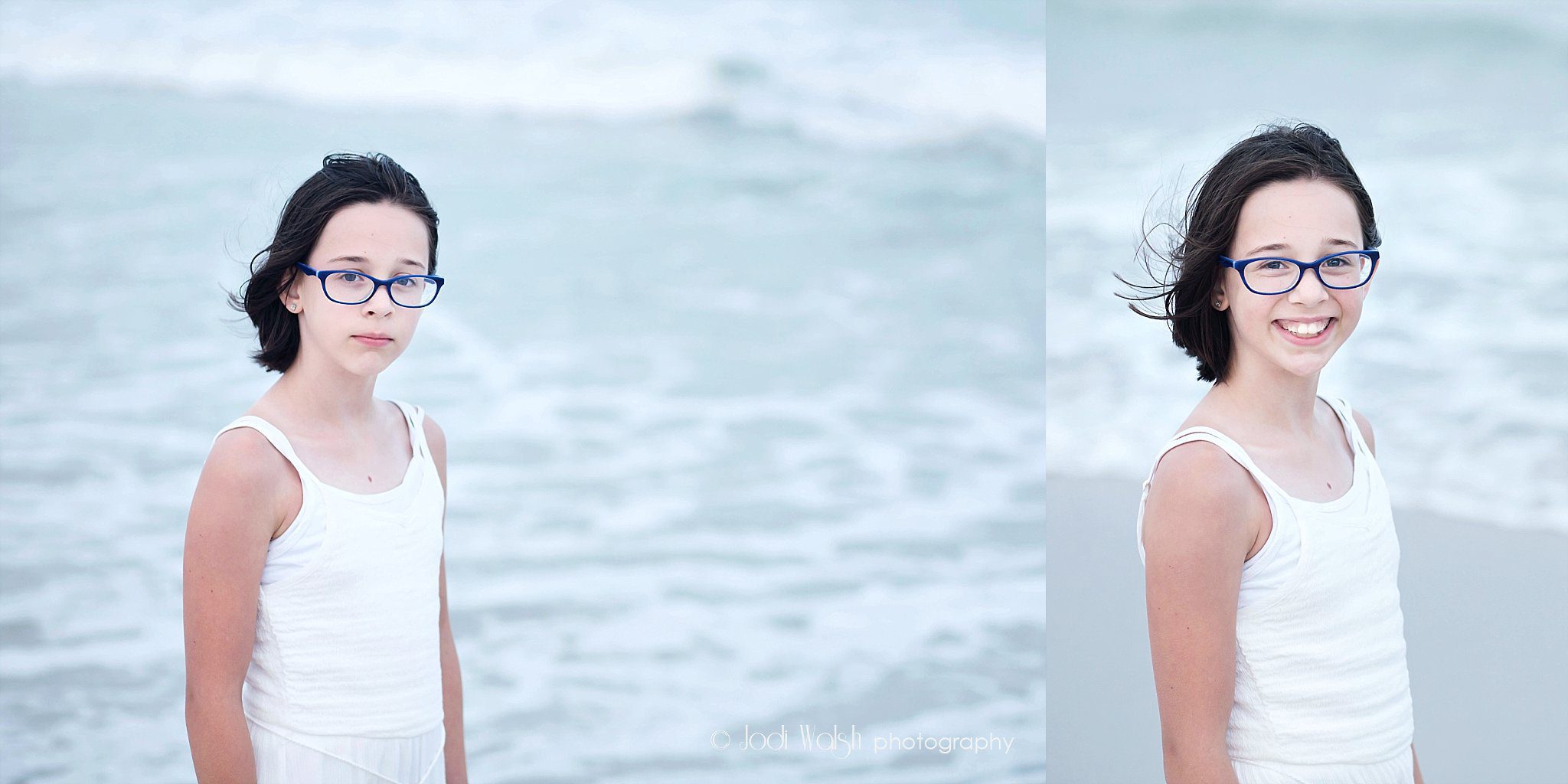 beach girl in a white dress on Long Beach Island, NJ