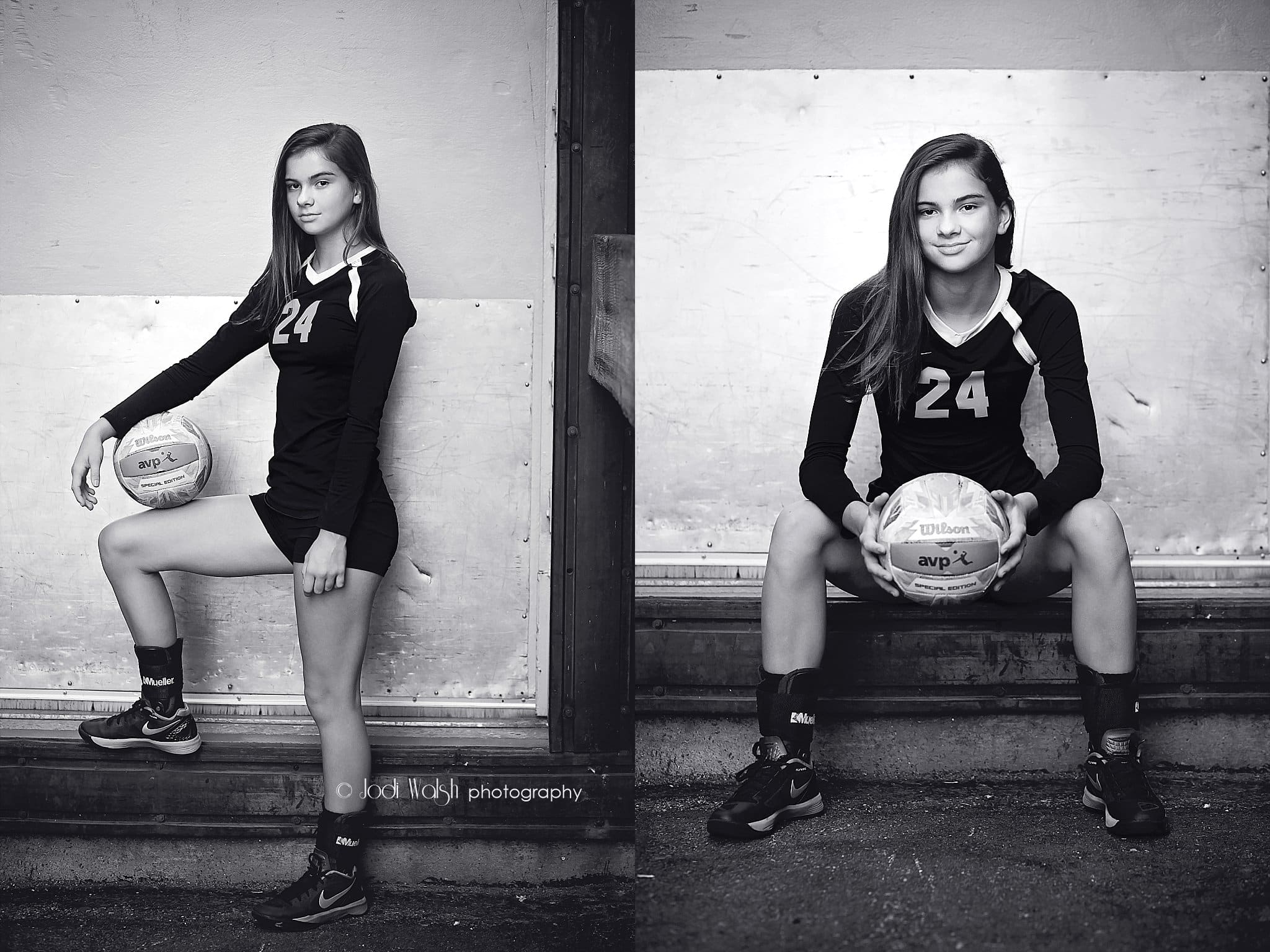 pittsburgh urban tween volleyball player in black uniform