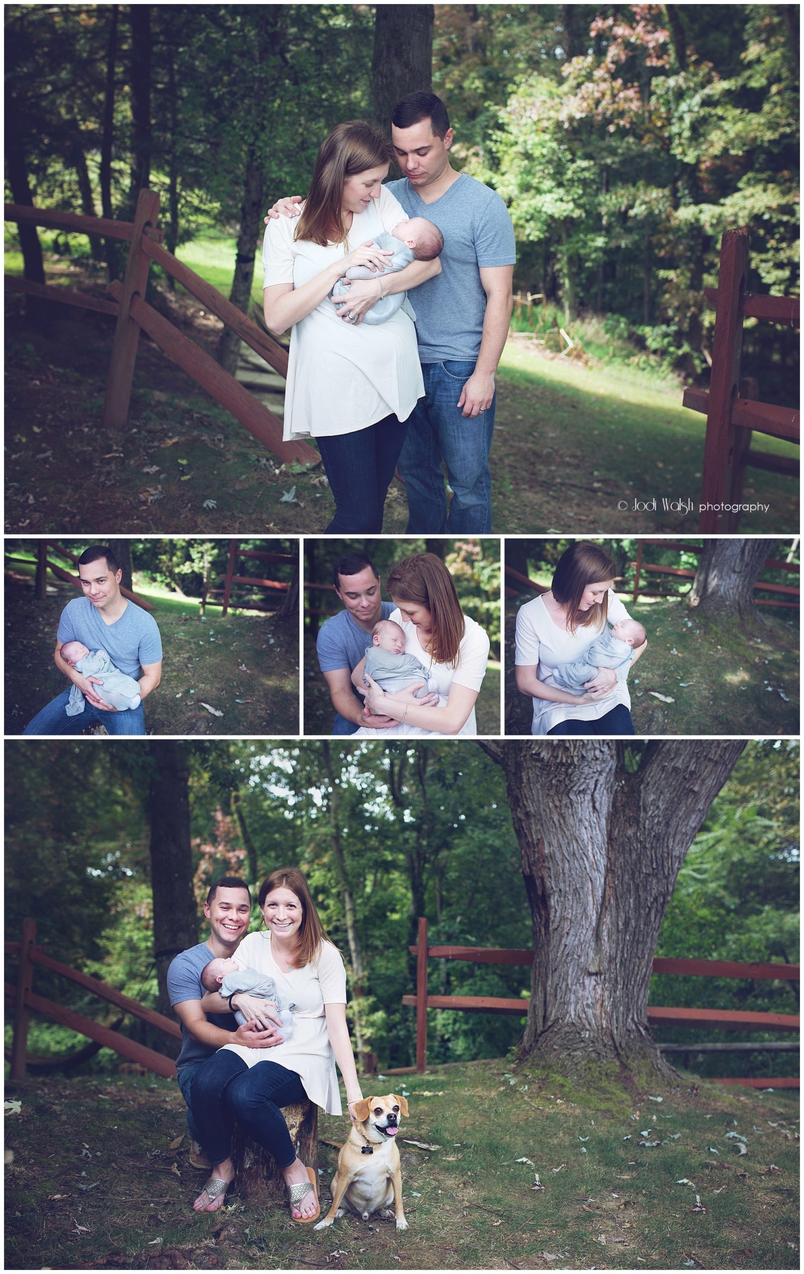 backyard family session with newborn