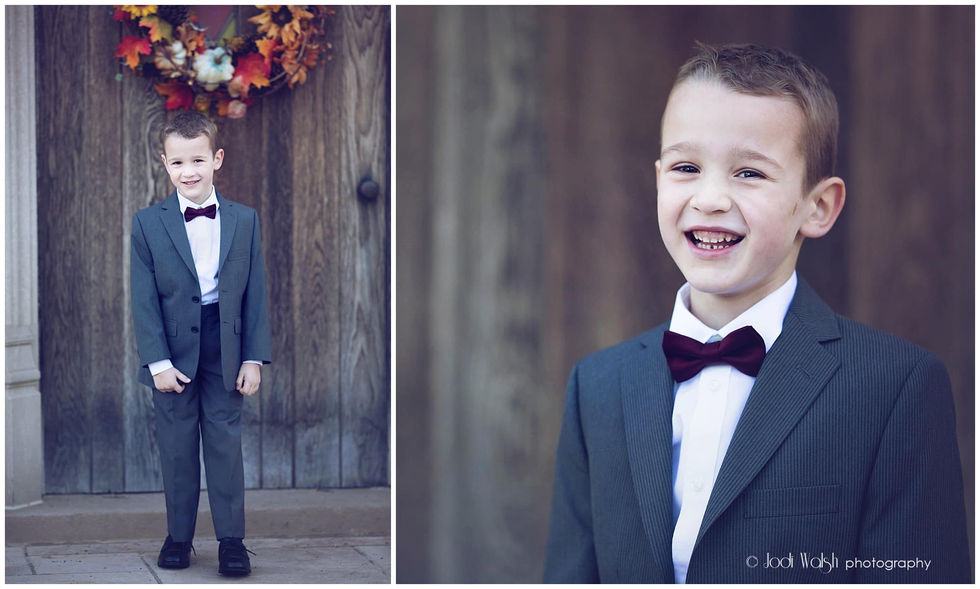 little boy in suit and bow tie