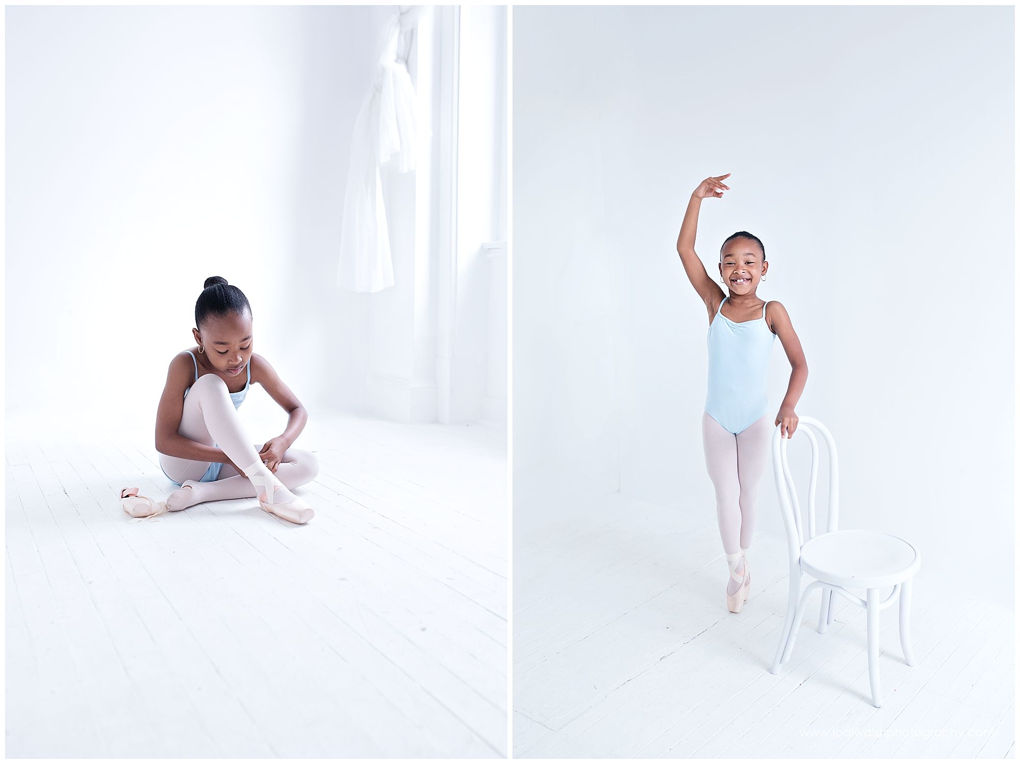 young ballet dancer with pointe shoes