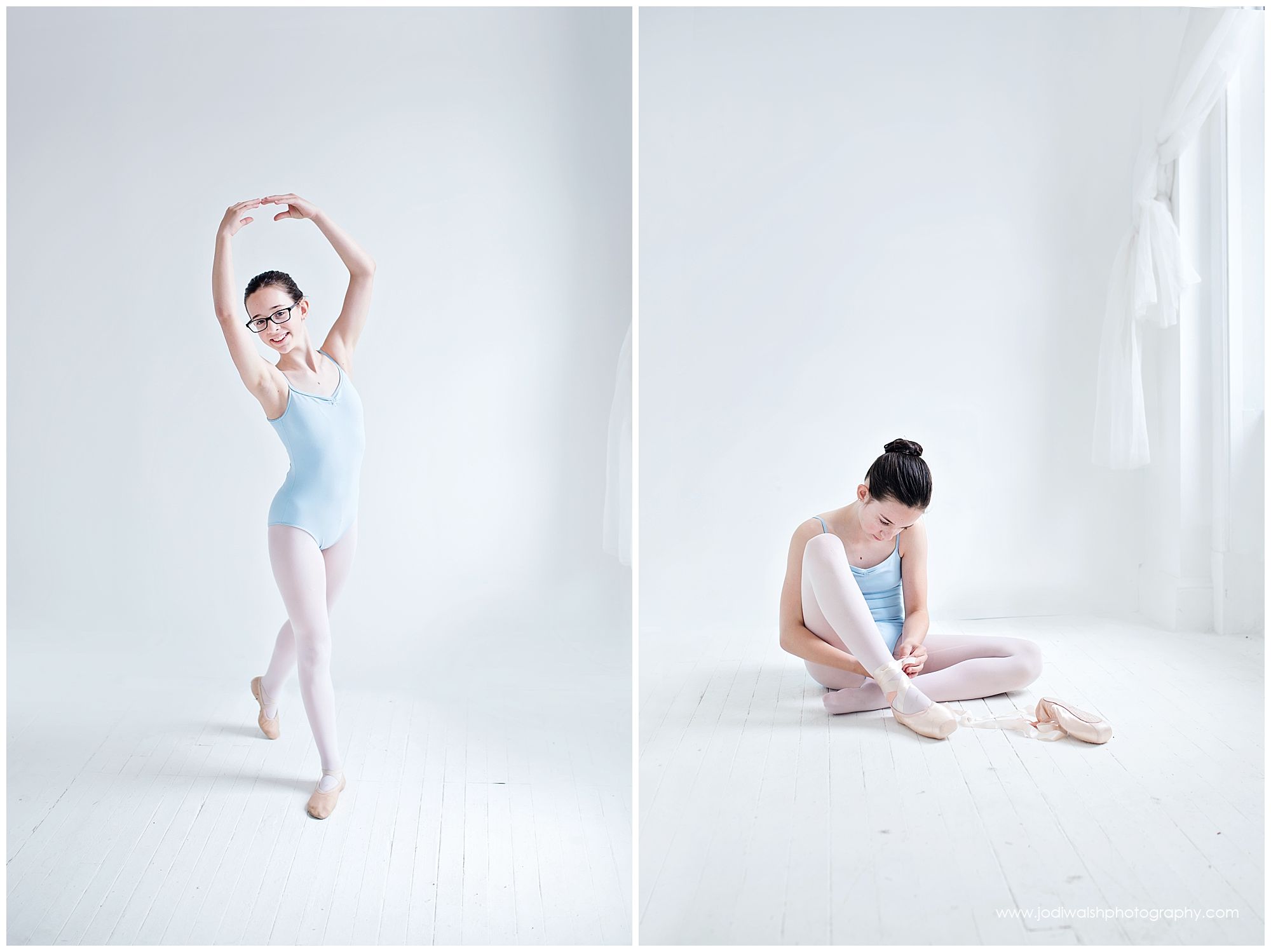 young ballet dancer and pointe shoes