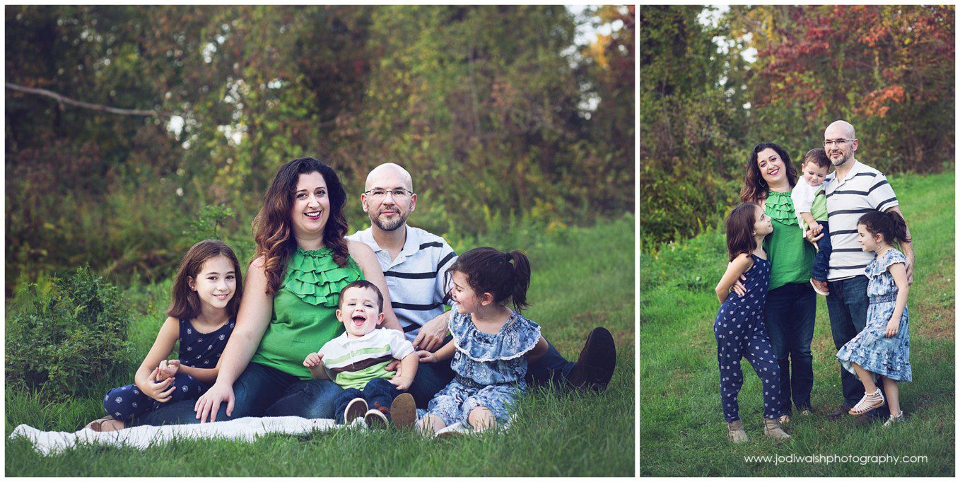 family laughing together in a Pittsburgh area park