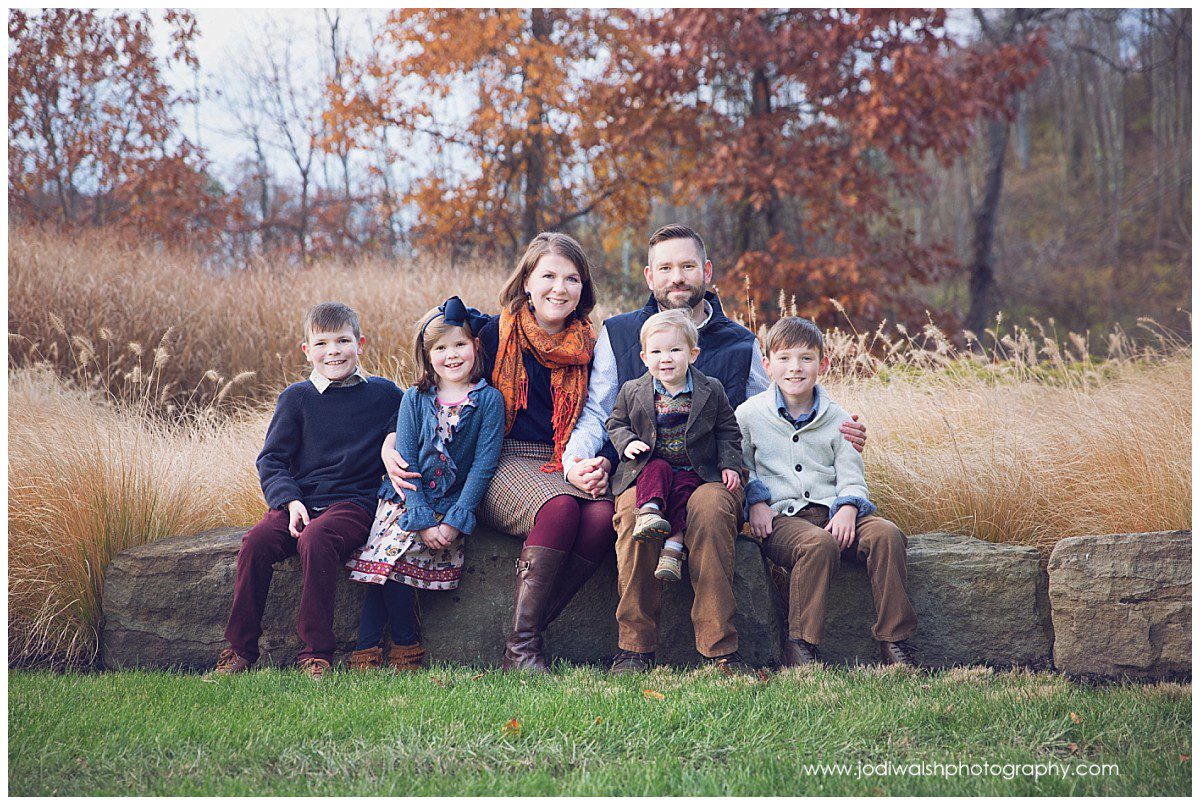 Autumn family portrait at park near Pittsburgh