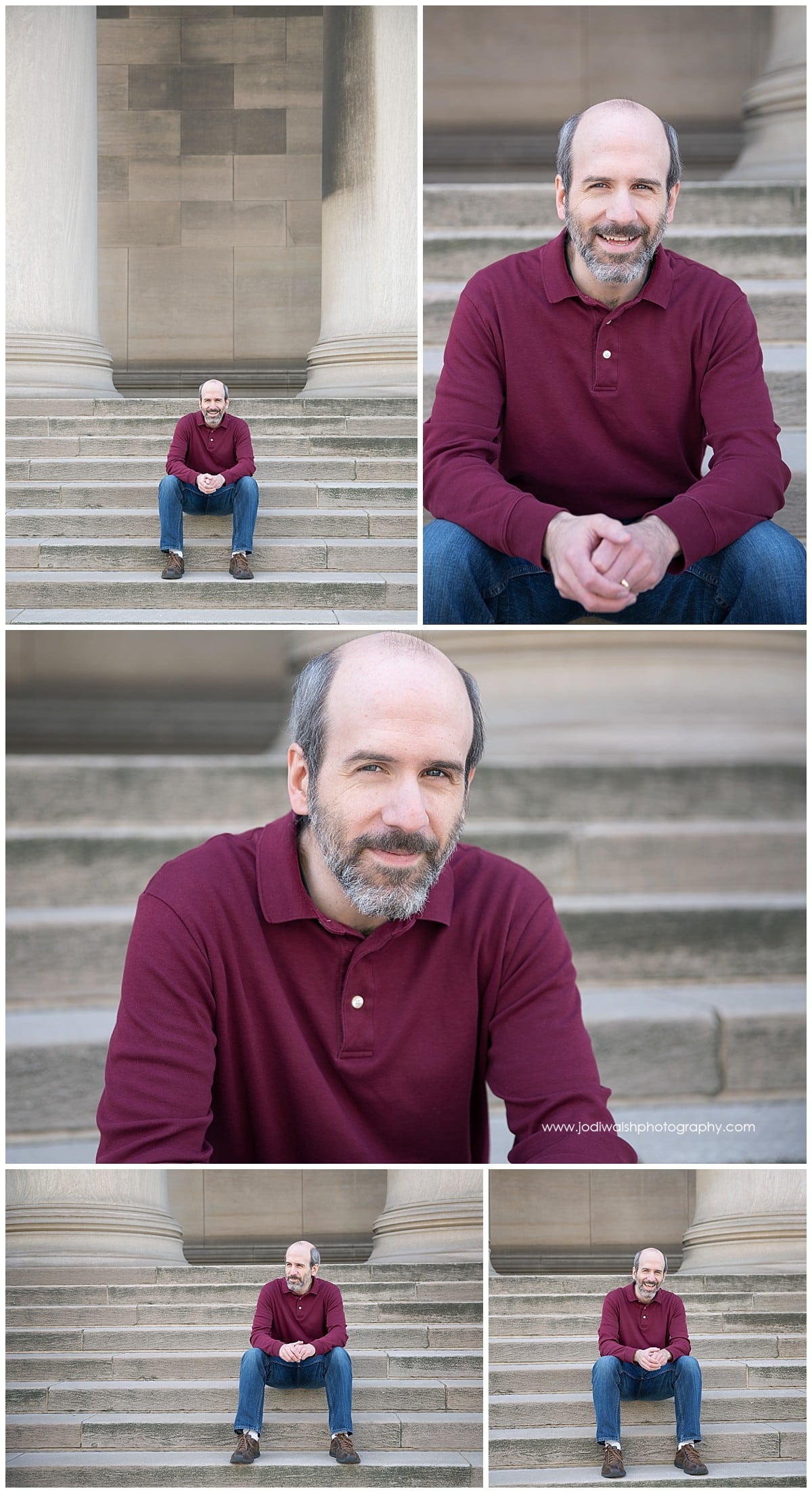 Pittsburgh author, Andy Walsh, headshots at Mellon Inst