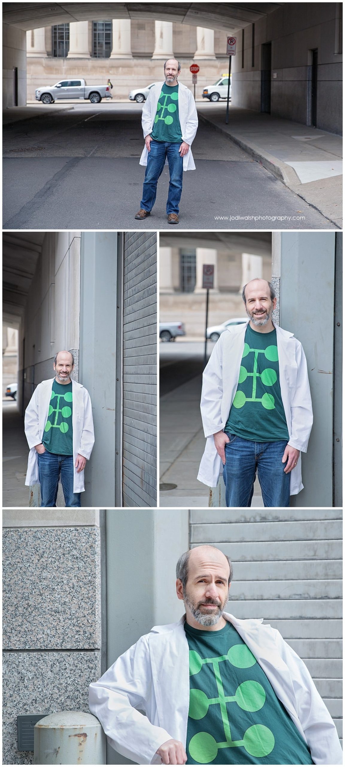 Pittsburgh author, Andy Walsh for headshots in Pittsburgh alley