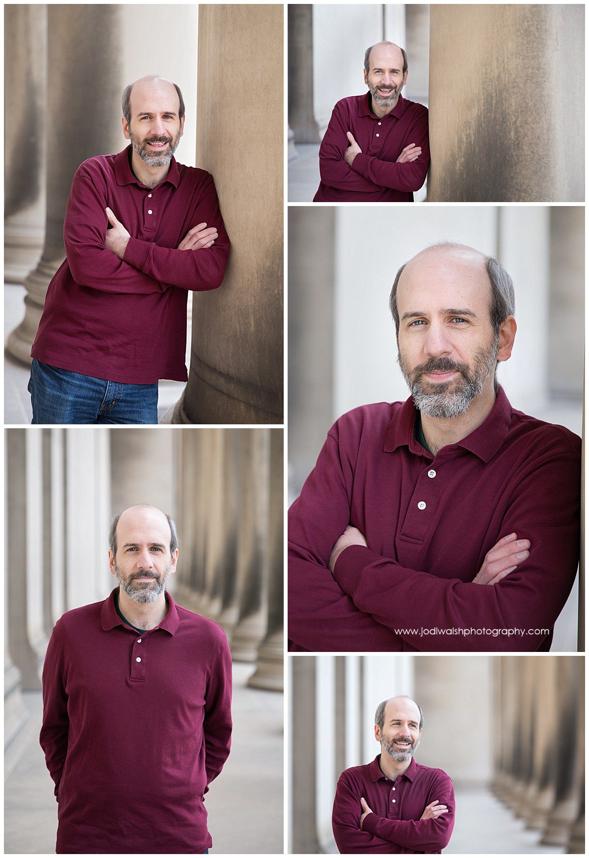 Pittsburgh author, Andy Walsh, headshots at Mellon Inst