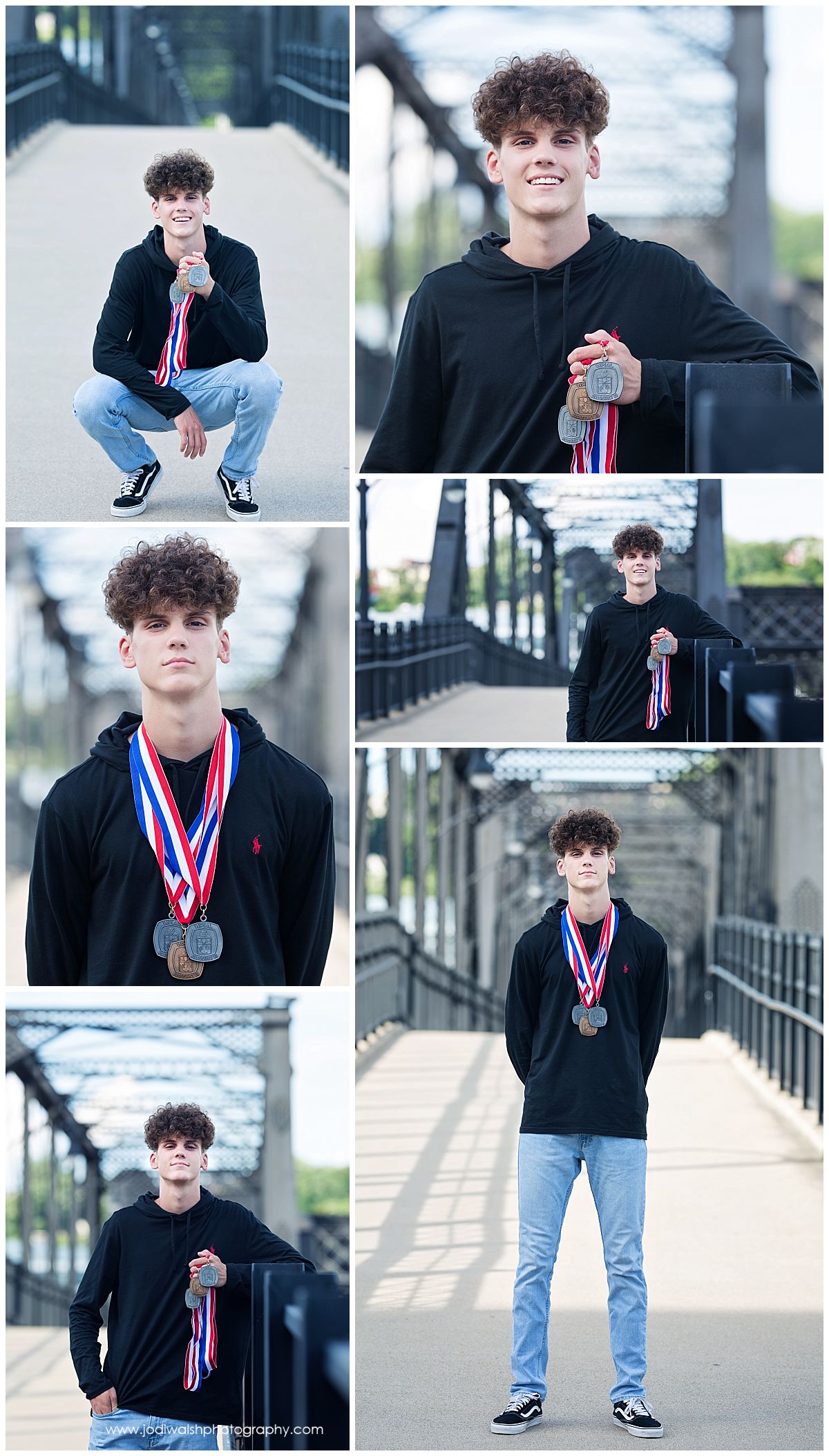 Pittsburgh senior with track medals on Hot Metal Bridge